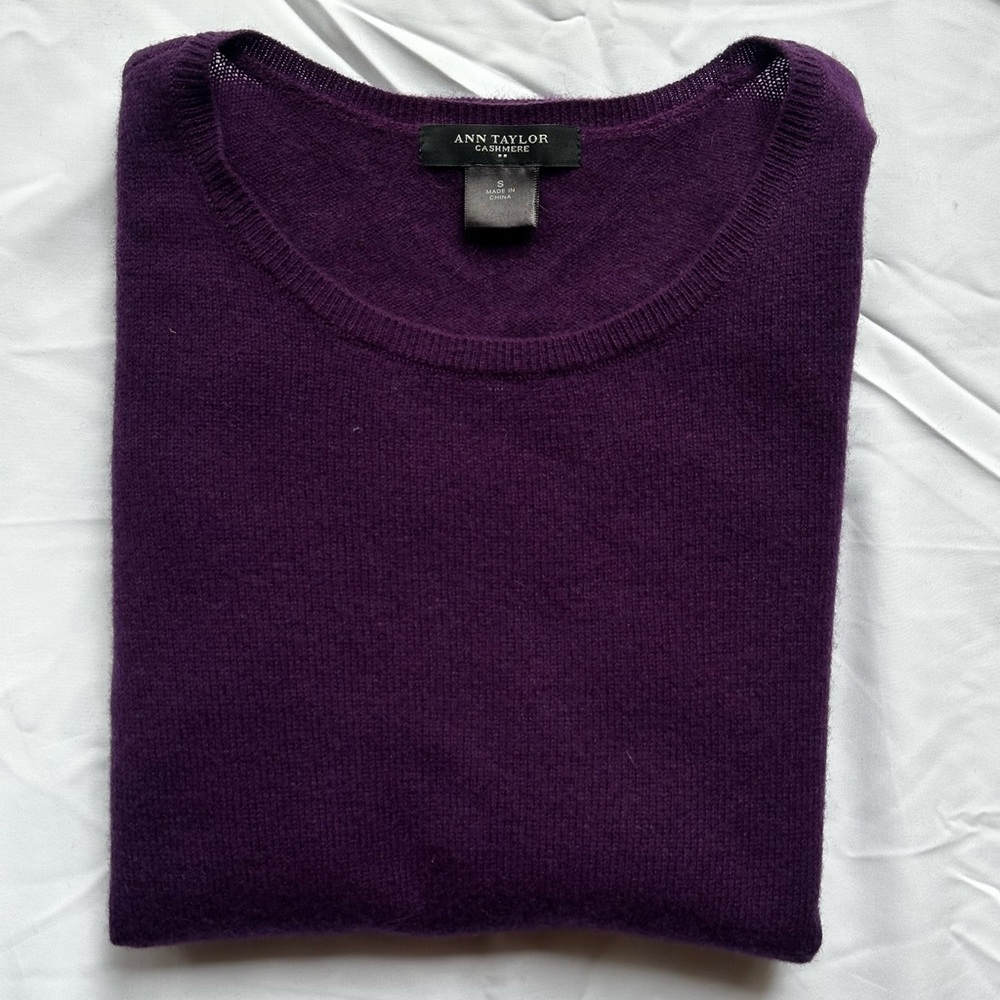 Ann Taylor Purple Cashmere Sweater View 5